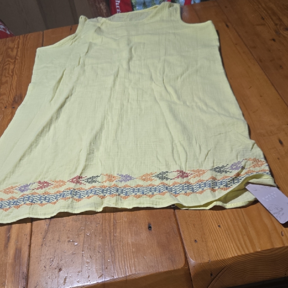 Nwt Emery Rose Yellow Sleeveless Cover Up Sz Xl